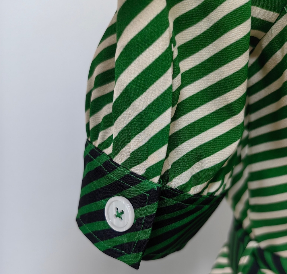 LK Bennett Val Treetop Green & Birch Printed Shirt Dress - Picture 9 of 13